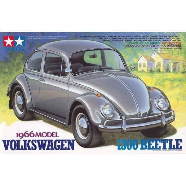 Volkswagen 1966 1300 Beetle 1/24 - Mô hình Tamiya 24136 chính hãng