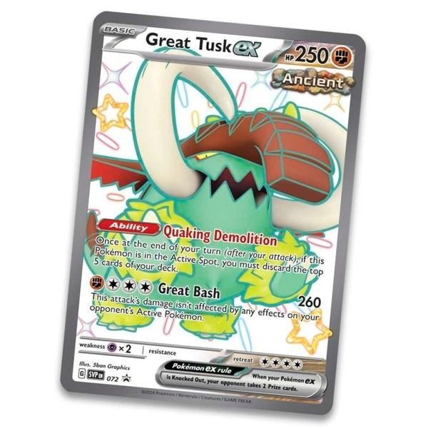  PT110 Pokemon TCG Paldean Fates Tin Shiny Great Tusk ex 