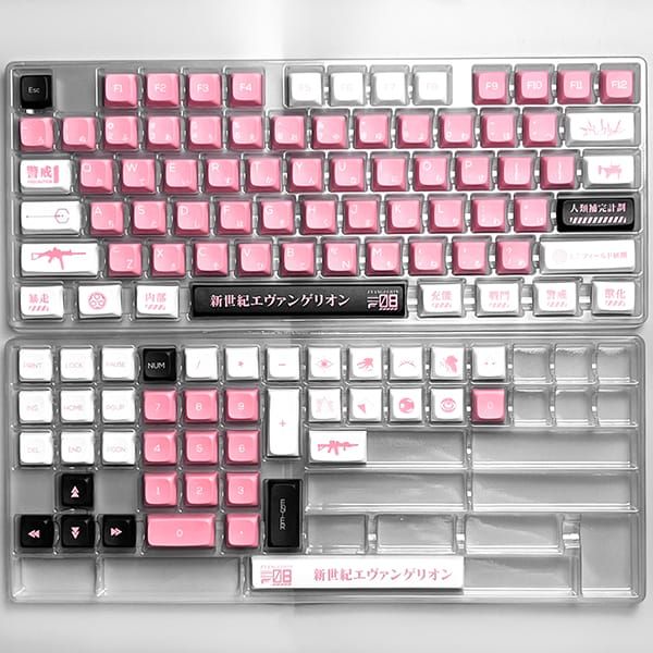  Bộ Keycap XDA PBT bàn phím cơ Evangelion Type-08 White Pink 134 nút 