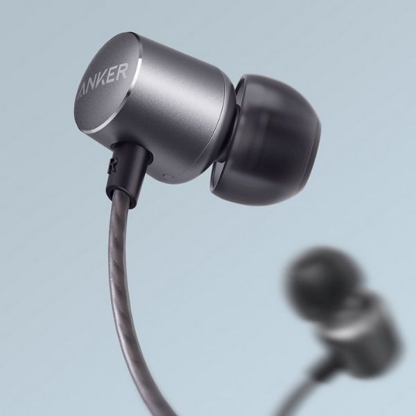  Tai nghe có dây Anker SoundBuds Verve kèm mic chính hãng - Black Gray - A3801 