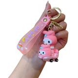  Móc khóa figure nhân vật Sanrio lái xe 