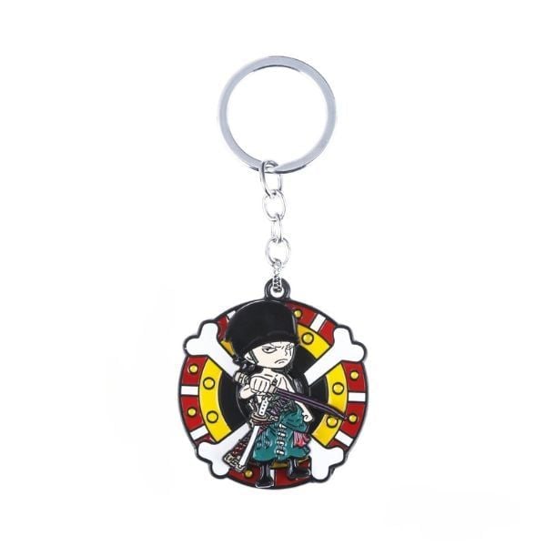  Móc khóa kim loại One Piece xoay tròn 