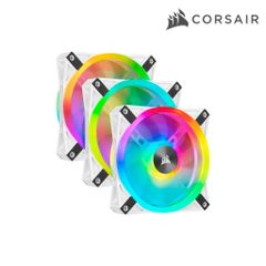 Bộ 3 quạt máy tính 120mm Corsair QL120 WHITE PRO RGB LED kèm Node CORE