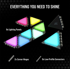 Bộ đèn chiếu sáng Corsair iCUE LC100 Smart Case Lighting Triangles Starter Kit (CL-9011114-WW)