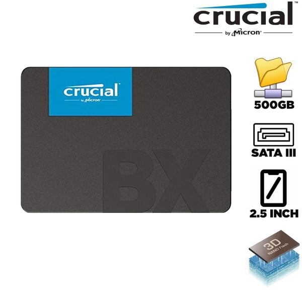 SSD Crucial BX500 500GB SATA III 2.5 inch - CT500BX500SSD1