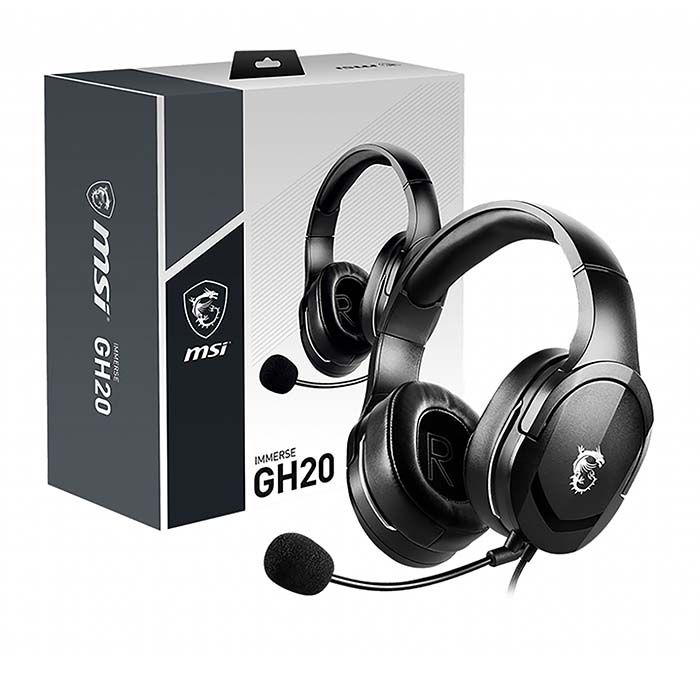Tai nghe gaming có dây MSI Immerse GH20 (Màu Đen)
