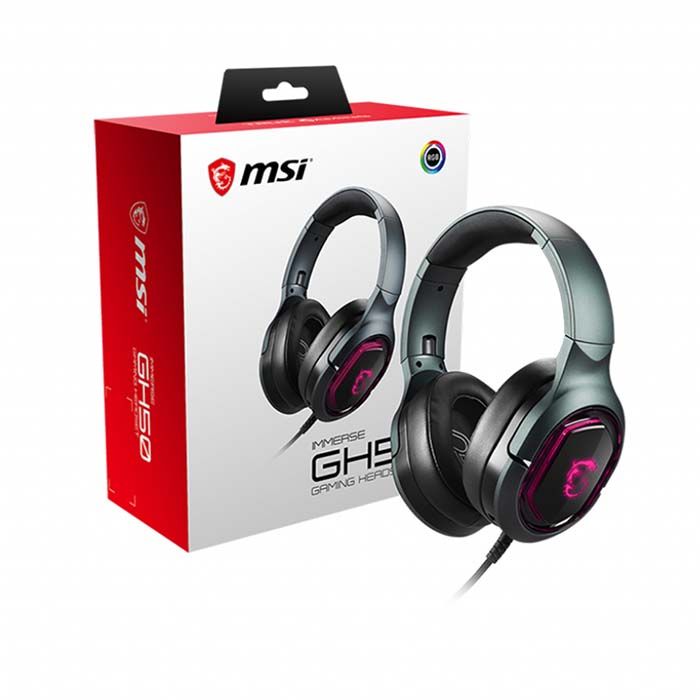 Tai nghe gaming có dây MSI Immerse GH50 (Màu Đen)