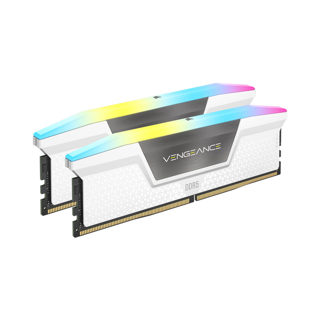 Ram PC Corsair Vengeance RGB 32GB (2x16GB) 5200 DDR5 White