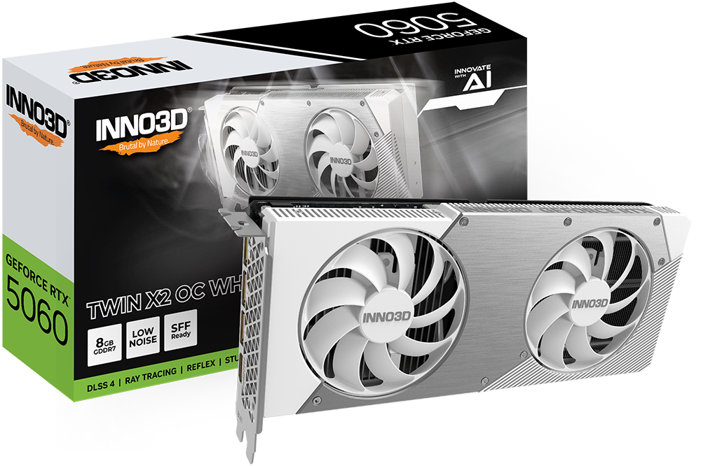 Card màn hình  INNO3D GeForce RTX 5060 Ti 8GB Twin X2 OC White
