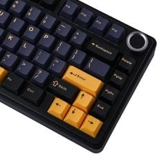 Bàn phím cơ không dây AULA F75 (Đen + Xanh đậm + Cam, 3 mode, 75 Phím, Hotswap, Grey Wood V3/Reaper Switch)