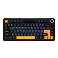 Bàn phím cơ không dây AULA F75 (Đen + Xanh đậm + Cam, 3 mode, 75 Phím, Hotswap, Grey Wood V3/Reaper Switch)