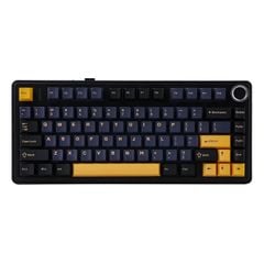 Bàn phím cơ không dây AULA F75 (Đen + Xanh đậm + Cam, 3 mode, 75 Phím, Hotswap, Grey Wood V3/Reaper Switch)