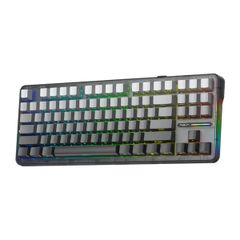 Bàn Phím Cơ Không Dây AULA F87 Pro (Black Gradient, 3 mode, Grey Wood V4 Switch, 87 Phím, Hotswap)