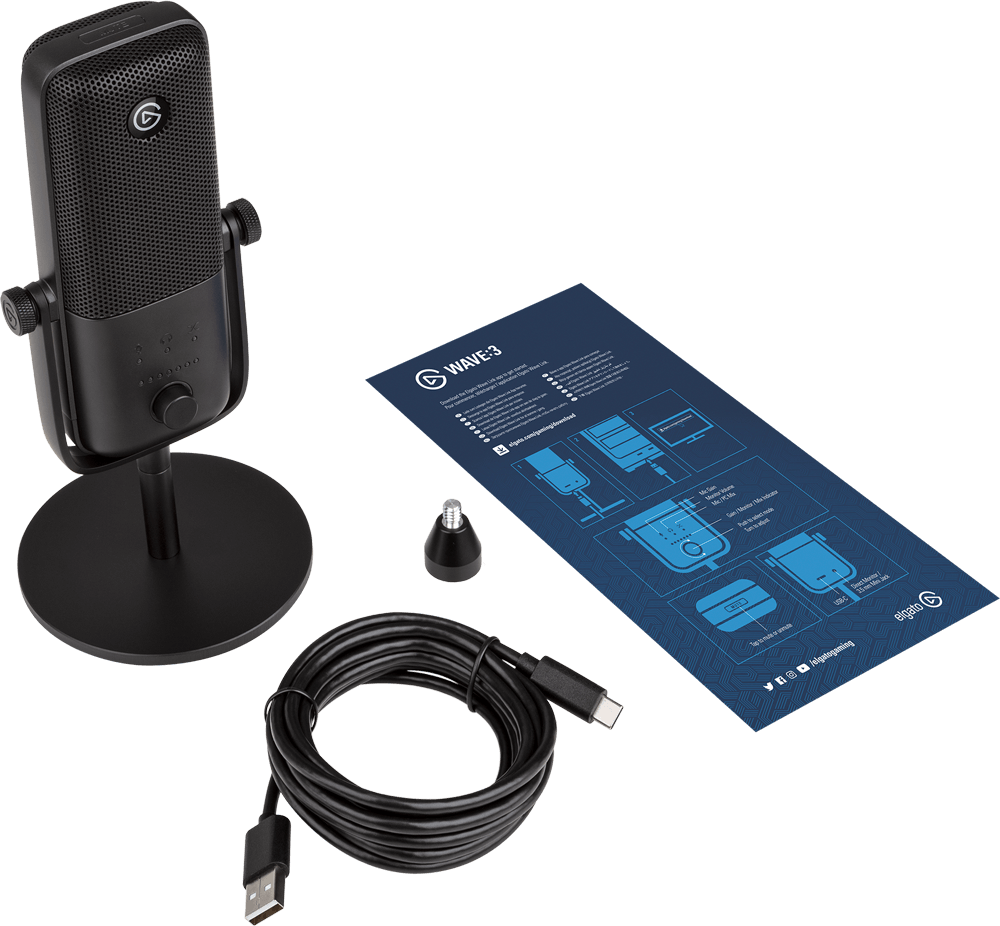 Thiết bị thu âm thanh Microphone Elgato Wave 3 (10MAB9901)