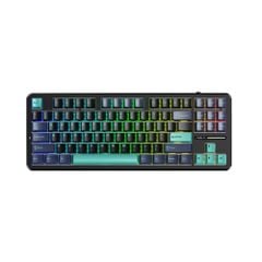 Bàn Phím Cơ Không Dây AULA F87 Pro (Xanh Đậm - Đen - Xanh Cổ Vịt, 3 Mode, Grey Wood V4 Switch, 87 Phím, Hotswap)