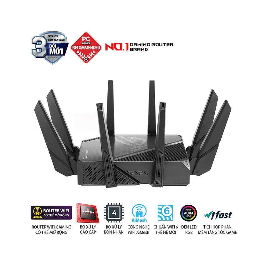 Router ASUS ROG Rapture GT-AX11000 Pro (Tri-Band WiFi 6 gaming router, 2.5G port, 10G port, AiMesh)