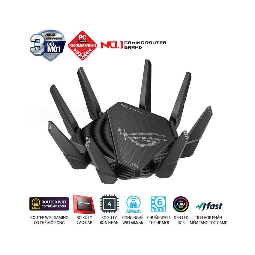 Router ASUS ROG Rapture GT-AX11000 Pro (Tri-Band WiFi 6 gaming router, 2.5G port, 10G port, AiMesh)