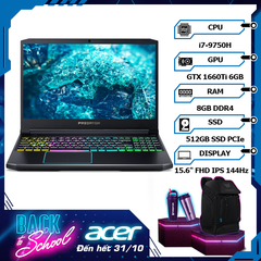 Laptop Acer Predator Helios 300 PH315-52-78MG (i7-9750H | 8GB | 512GB | VGA GTX 1660Ti 6GB | 15.6