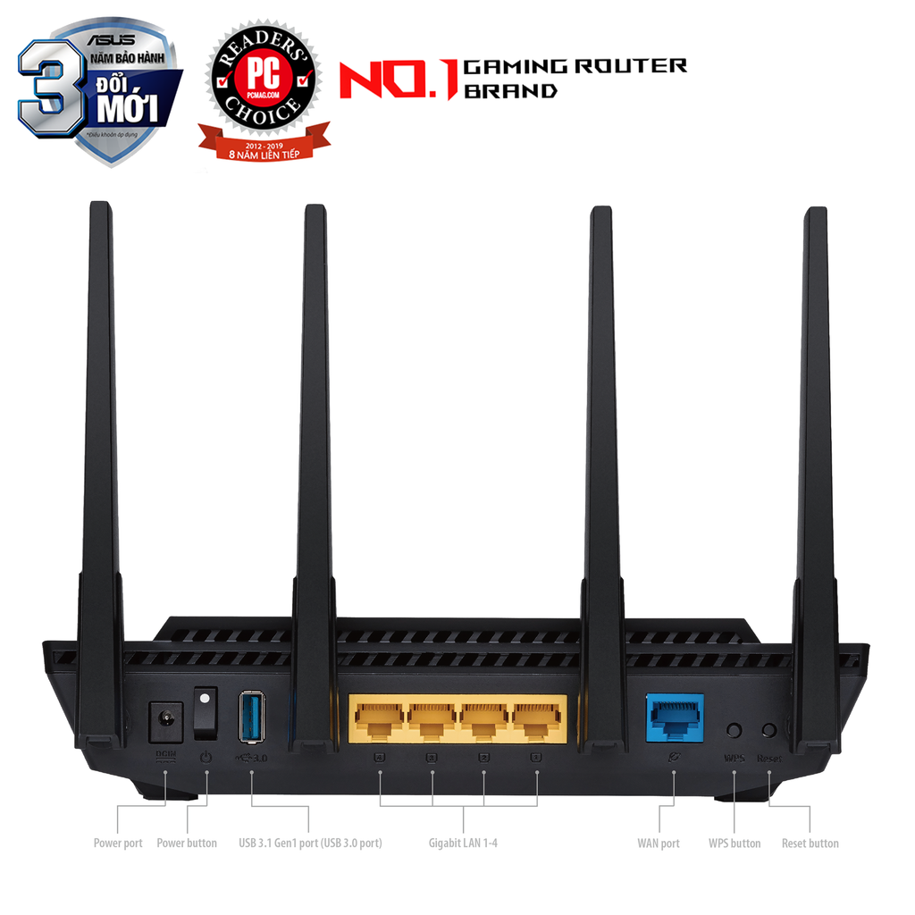 Router ASUS RT-AX58U V2 Wi-Fi 6 AX3000 Băng tầng kép