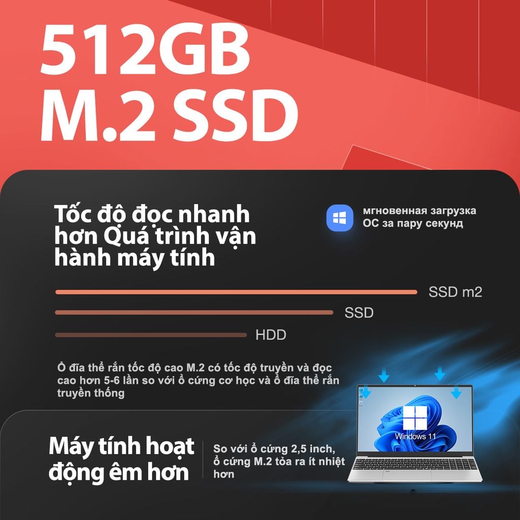 Laptop AOC N156P-P142-16GB (N5095 | 16GB | 512GB | Intel UHD | 15.6' FHD | Win 11 Pro)