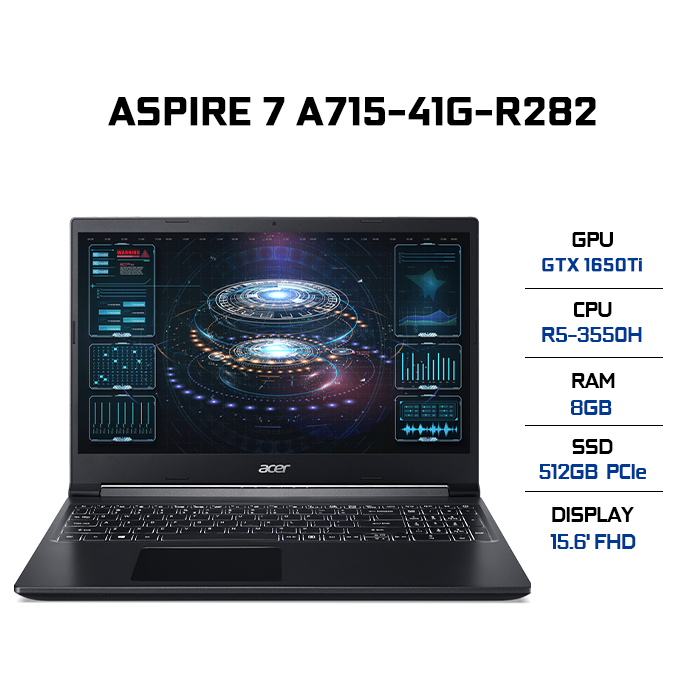 Laptop Acer Aspire 7 A715-41G-R282 (R5-3550H | 8GB | 512GB | GeForce® GTX 1650Ti 4GB | 15.6' FHD | Win 10)