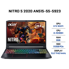 Laptop Acer Nitro 5 2020 AN515-55-5923 (i5-10300H | 8GB | 512GB | VGA GTX 1650Ti 4GB | 15.6' FHD 144Hz | Win 10)