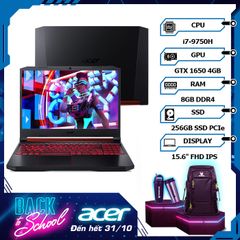 Laptop Acer Nitro 5 AN515-54-71HS (i7-9750H | 8GB | 256GB | VGA GTX 1650 4GB | 15.6