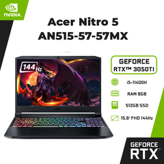 Laptop Acer Nitro 5 AN515-57-57MX (i5-11400H | 8GB | 512GB | GeForce RTX™ 3050Ti 4GB | 15.6' FHD 144Hz | Win 10)