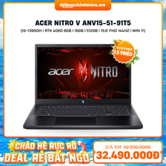 Laptop Gaming Acer Nitro V ANV15-51-91T5 (i9-13900H | 16GB | 512GB | GeForce RTX™ 4060 8GB | 15.6' FHD 144Hz | Win 11)