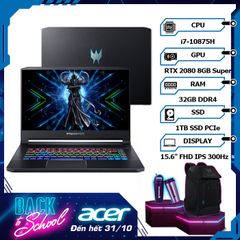 Laptop Acer Predator Triton 500 PT515-52-72U2 (i7-10875H | 32GB | 1TB | VGA RTX 2080 8GB Super | 15.6