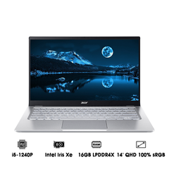 Laptop Acer Swift 3 SF314-512-56QN (i5-1240P | 16GB | 512GB | Intel Iris Xe Graphics | 14' QHD 100% sRGB | Win 11)
