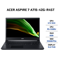Laptop Acer Aspire 7 A715-42G-R4ST (R5-5500U | 8GB | 256GB | GeForce® GTX 1650 4GB | 15.6' FHD | Win 10)