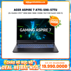 Laptop Gaming Acer Aspire 7 A715-59G-57TU (i5-12450H | GeForce RTX™ 3050 6GB | 16GB | 512GB | 15.6' FHD 144Hz | Win 11)
