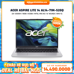 Laptop Acer Aspire Lite 14 AL14-71M-52GQ (i5-12500H | 16GB | 512GB | Intel Iris Xe Graphics | 14' WUXGA | Win 11)
