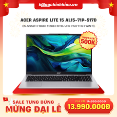 Laptop Acer Aspire Lite 15 AL15-71P-517D (i5-12450H | 16GB | 512GB | Intel UHD Graphics | 15.6' FHD | Win 11)