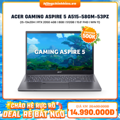 Laptop Acer Gaming Aspire 5 A515-58GM-53PZ (i5-13420H | GeForce RTX™ 2050 4GB | 8GB | 512GB |  15.6' FHD | Win 11)