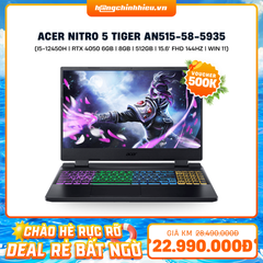 Laptop Acer Nitro 5 Tiger AN515-58-5935 (i5-12450H | GeForce RTX™ 4050 6GB | 8GB | 512GB |  15.6' FHD 144Hz | Win 11)