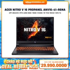Laptop Gaming Acer Nitro V 16 ProPanel ANV16-41-R6NA (R7-8845HS | GeForce RTX™ 4060 8GB | 16GB | 512GB | 16' FHD 165Hz | Win 11)