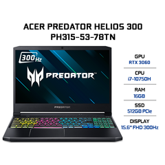 Laptop Acer Predator Helios 300 PH315-53-78TN (i7-10750H | 16GB | 512GB | VGA RTX 3060 6GB | 15.6' FHD 300Hz | Win 10)