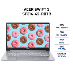 Laptop Acer Swift 3 SF314-42-R0TR (R5-4500U | 16GB | 1TB | AMD Radeon Graphics | 14' FHD | Win 10 + Office)