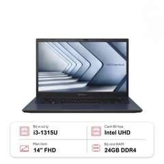 Laptop ASUS ExpertBook B1 B1402CVA-NK0104W-24G (i3-1315U | 24GB | 256GB | Intel UHD Graphics | 14' FHD | Win 11)