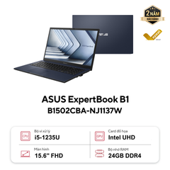 Laptop ASUS ExpertBook B1 B1502CBA-NJ1137W-24G (i5-1235U | 24GB | 512GB | Intel UHD Graphics | 15.6' FHD | Win 11)
