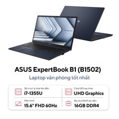 Laptop ASUS ExpertBook B1 B1502CVA-NJ0176W (i7-1355U | 16GB | 512GB | Intel UHD Graphics | 15.6' FHD | Win 11)
