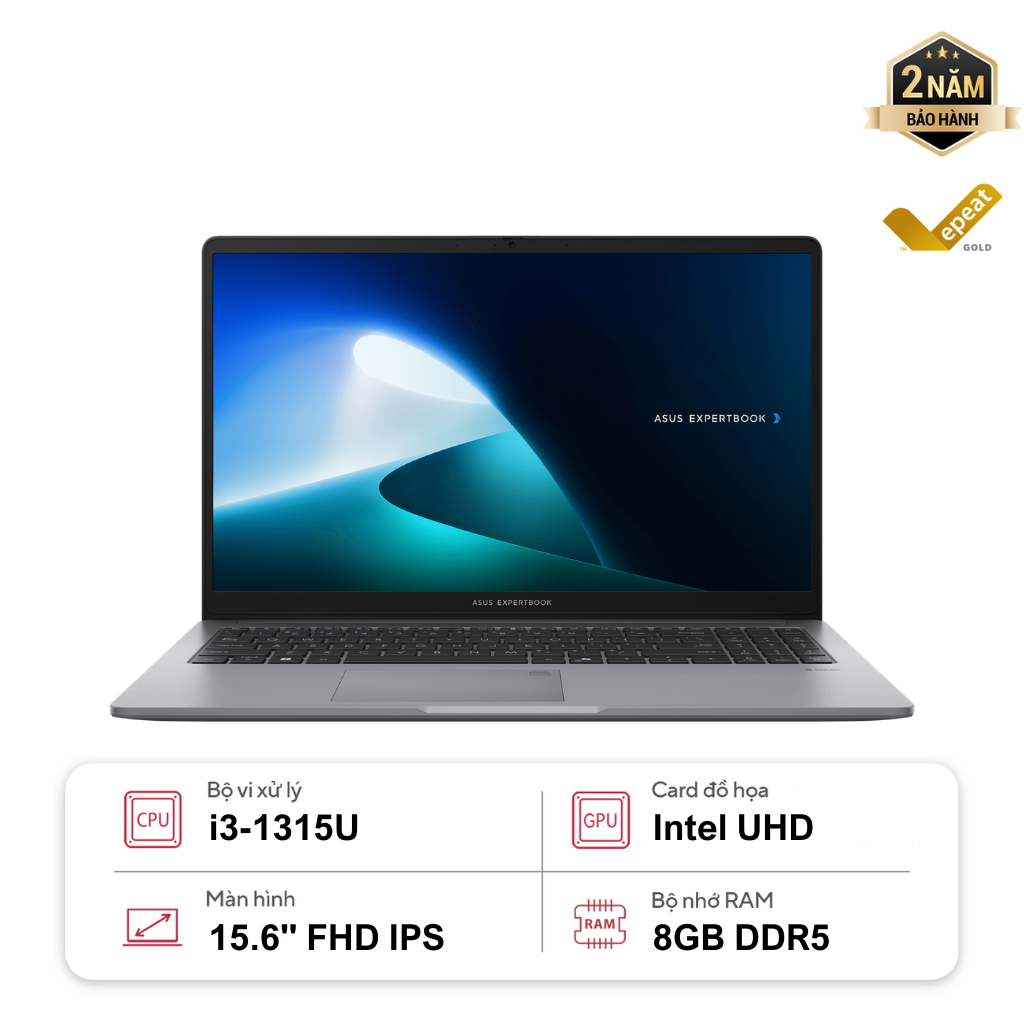 Laptop ASUS ExpertBook P1 P1503CVA-i308256-63W (i3-1315U | 8GB | 256GB | Intel UHD | 15.6' FHD | Win 11)
