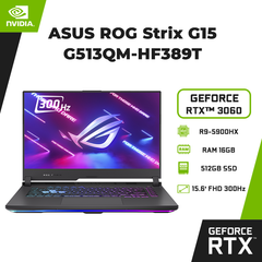 Laptop ASUS ROG Strix G15 G513QM-HF389T (R9-5900HX | 16GB | 512GB | GeForce RTX™ 3060 6GB | 15.6' FHD 300Hz | Win 10)