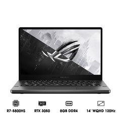 Laptop ASUS ROG Zephyrus G14 GA401QC-K2199W (R7-5800HS | 8GB | 512GB | GeForce RTX™ 3050 4GB | 14' WQHD 120Hz 100% DCI-P3 | Win 11)