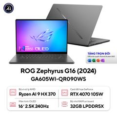 Laptop ASUS ROG Zephyrus G16 GA605WI-QR090WS (Ryzen AI 9 HX 370 | GeForce RTX™ 4070 8GB | 32GB | 1TB | 16' 2.5K 240Hz OLED | Win 11)