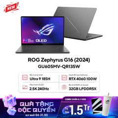 Laptop ASUS ROG Zephyrus G16 GU605MV-QR135W (Intel Core Ultra 9 185H | 32GB | 1TB | GeForce RTX™ 4060 8GB | 16' WQXGA 240Hz | Win 11)