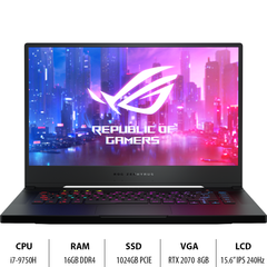 Laptop ASUS ROG Zephyrus S GX502GW-AZ129T (i7-9750H | 16GB | 1TB | VGA RTX 2070 8GB | 15.6