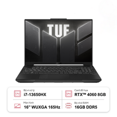 Laptop ASUS TUF Gaming F16 FX607JV-N3199W (i7-13650HX | GeForce RTX™ 4060 8GB | 16GB | 512GB | 16' WUXGA 165Hz | Win 11)